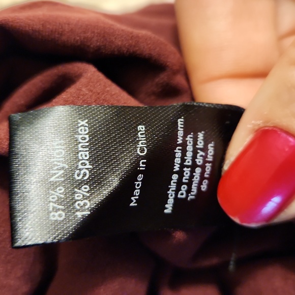 Burgundy opaque tights L/XL - Picture 4 of 6